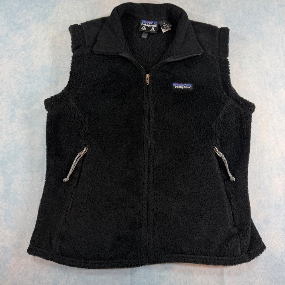 Patagonia R2 Regulator Fleece Vest Womens Medium Black Polartec Zip USA Made